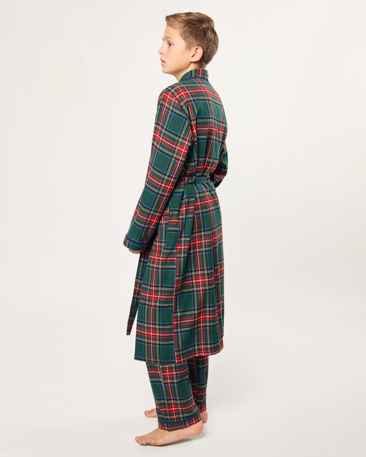 Kid’s Brushed Twill Robe in Kensington Tartan