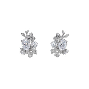 White Posy Diamond Studs