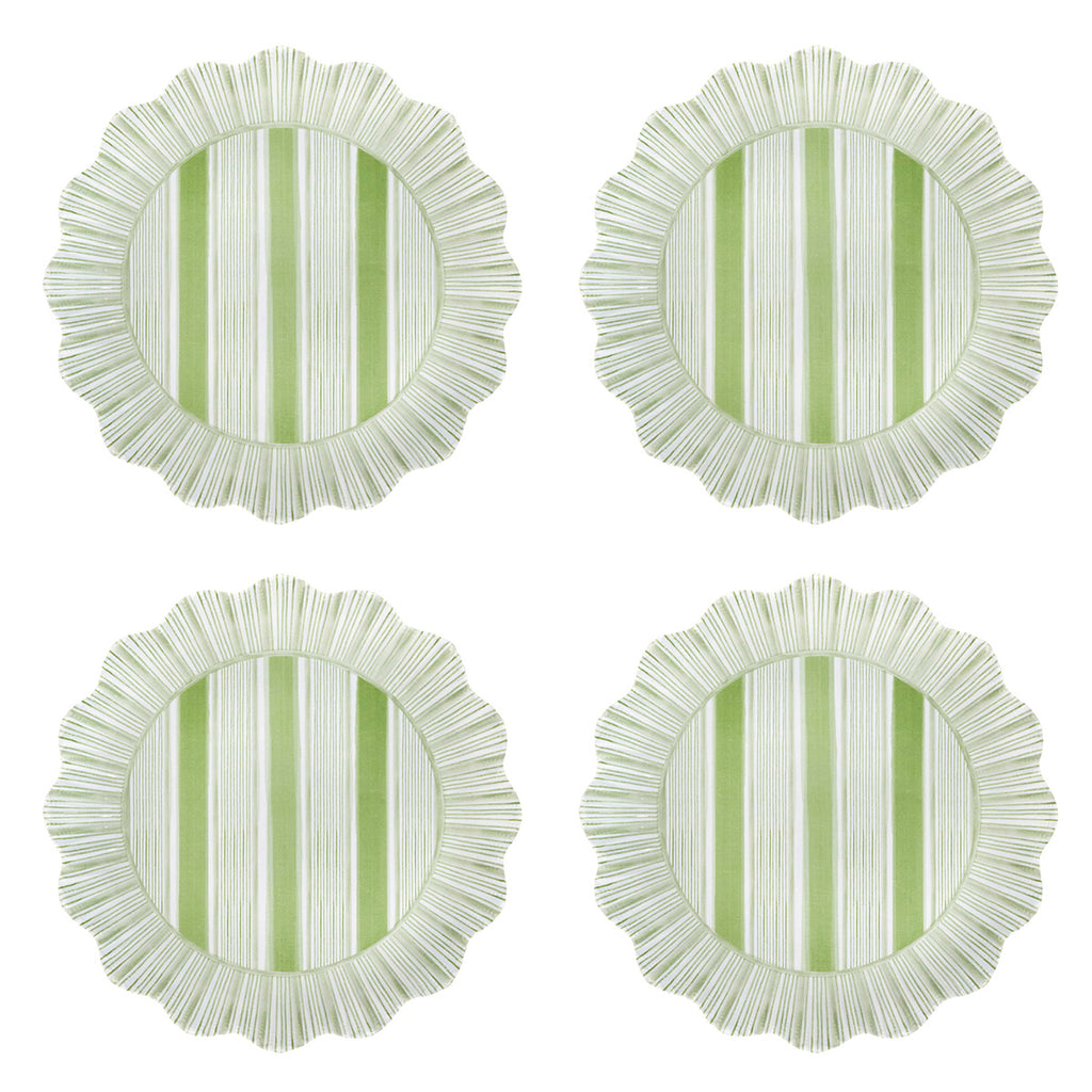 Cabana Stripe Melamine Dessert/Salad Plate, Set of 4 in Seagrass