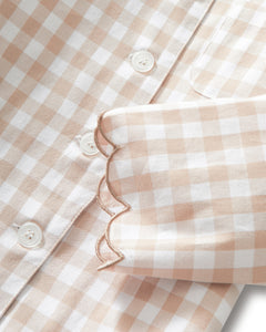 Kid’s Twill Colette Pajama Set in Camel Gingham