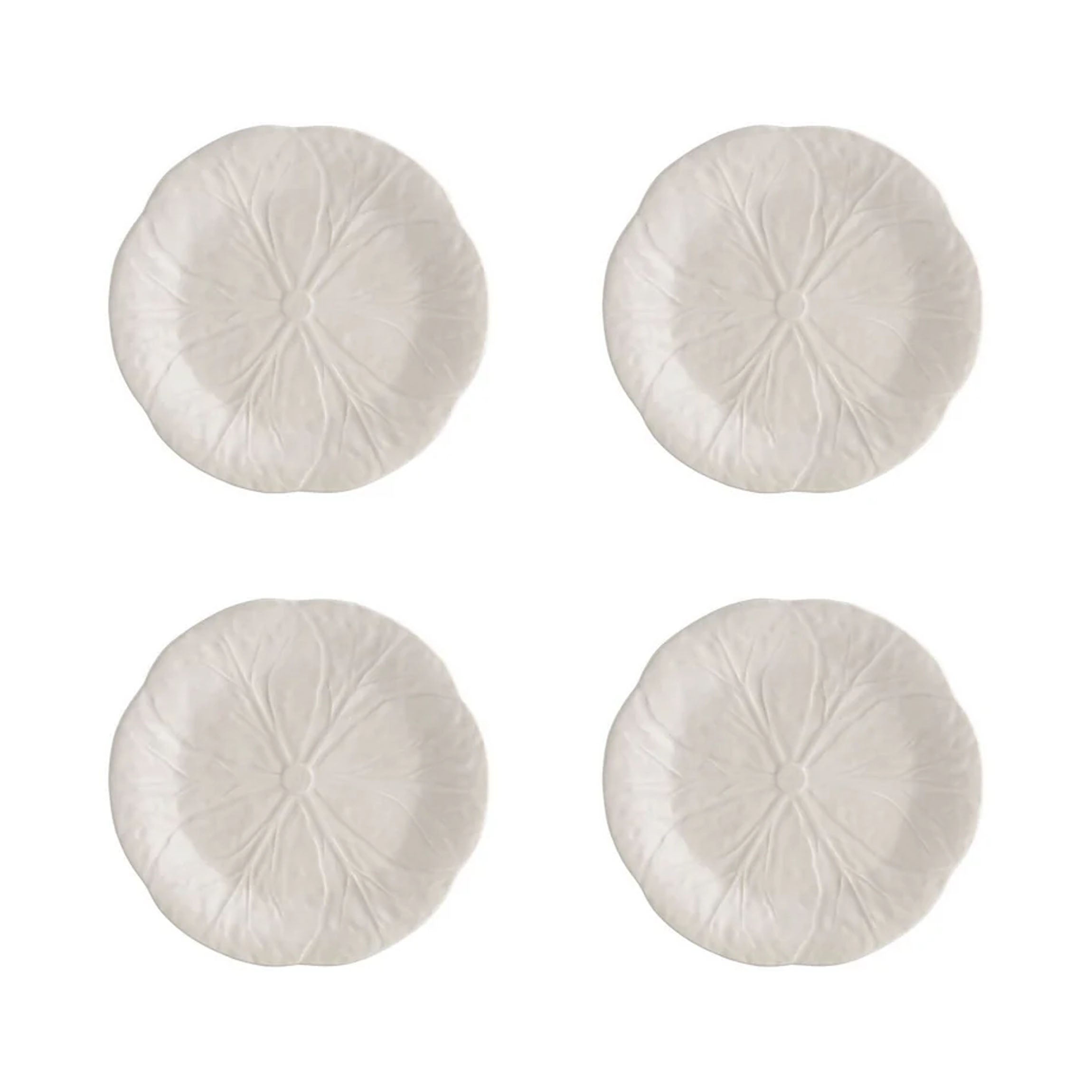 Cabbage Dessert Plate 19" Beige, Set of 4