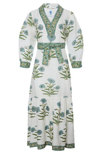 Capri Maxi Dress in Blue Flower