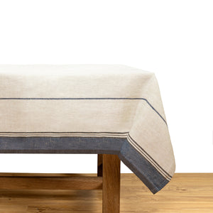 Eze 60x60 Tablecloth in Ivory & Blue