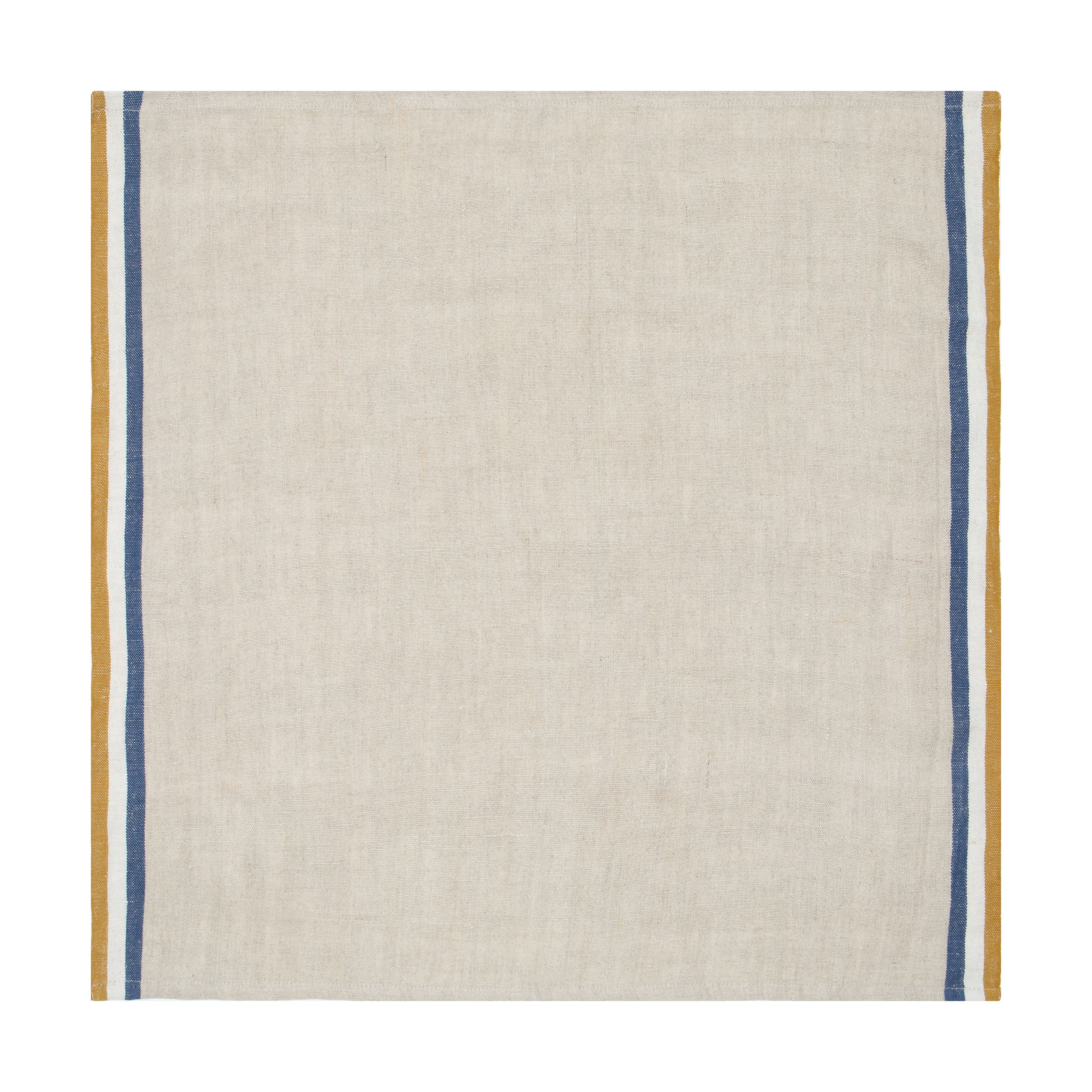 Normandy Napkins in Mustard, Natural & Blue Stripes, Set of 4
