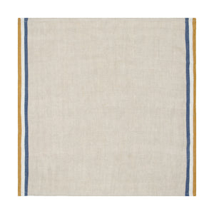 Normandy Napkins in Mustard, Natural & Blue Stripes, Set of 4