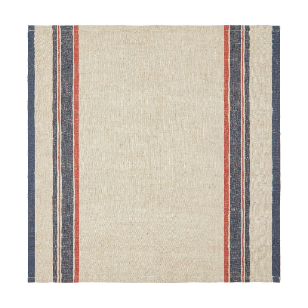 Antibes Napkin in Natural & Red, Set of 4