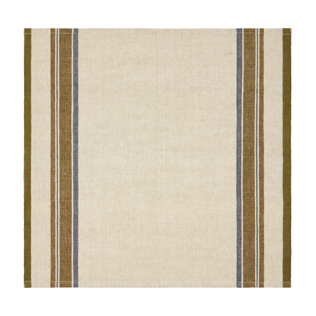 Antibes Napkin in Natural & Green, Set of 4