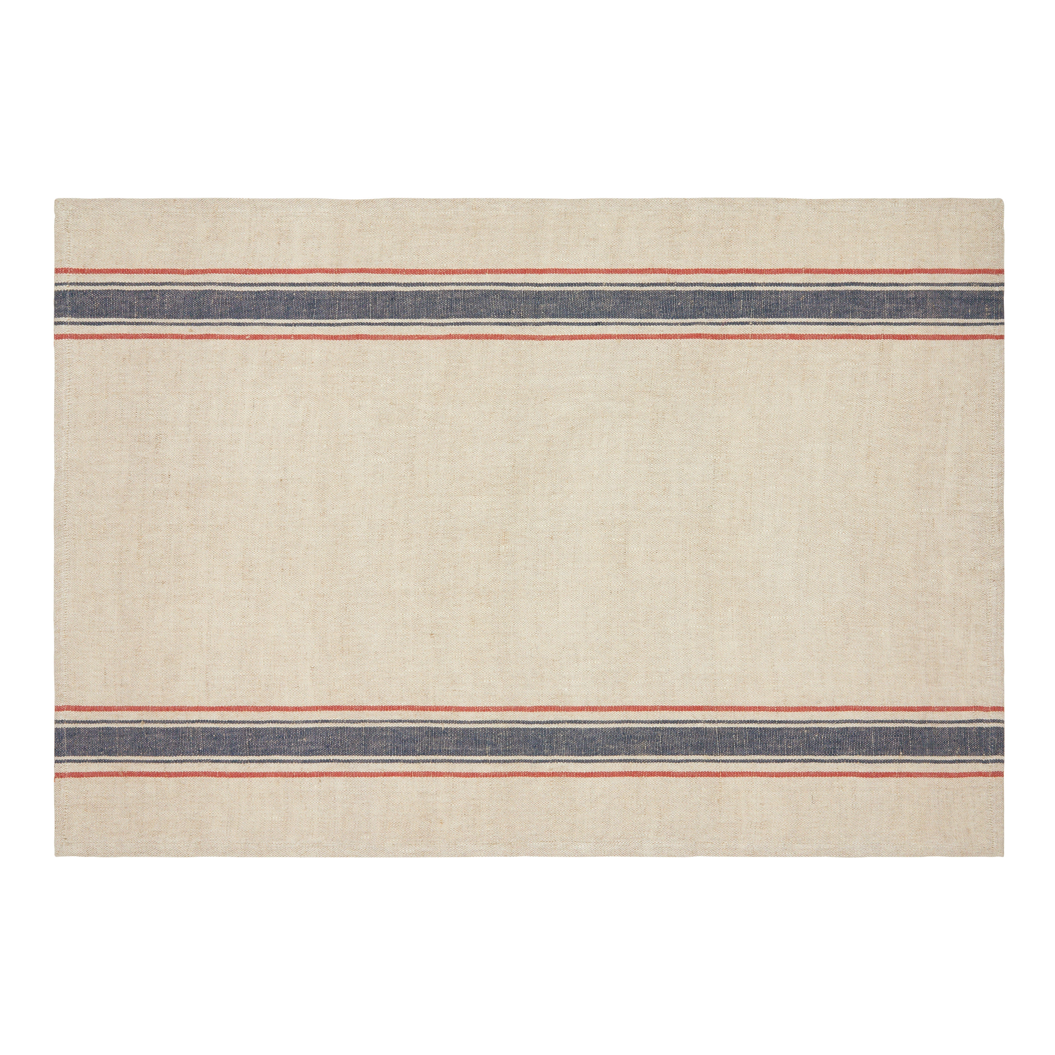 Menton Towel in Natural & Denim, Set of 2