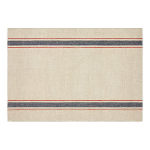 Menton Towel in Natural & Denim, Set of 2