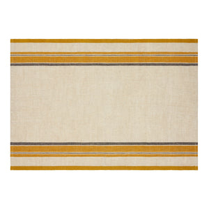 Antibes Tea Towels in Natural & Mustard, Set of 2