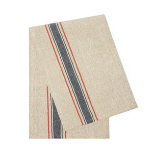 Menton Towel in Natural & Denim, Set of 2