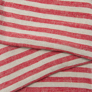 Brittany Natural Napkins in Natural & Red, Set of 4