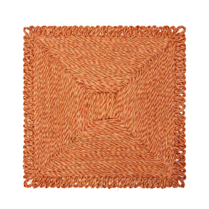 Loopy Square Placemat in in Clementine, Set of 4