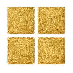 Loopy Square Placemat in Mustard, Set of 4