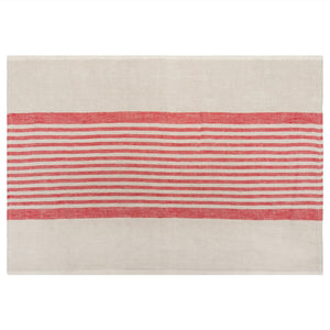 Brittany Natural Tea Towels in Natural & Red, Set of 2