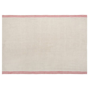 Alsace Natural Tea Towels in Natural & Red, Set of 2