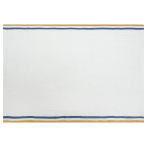 Normandy Tea Towels in Mustard, White, & Blue Stripes, Set of 2