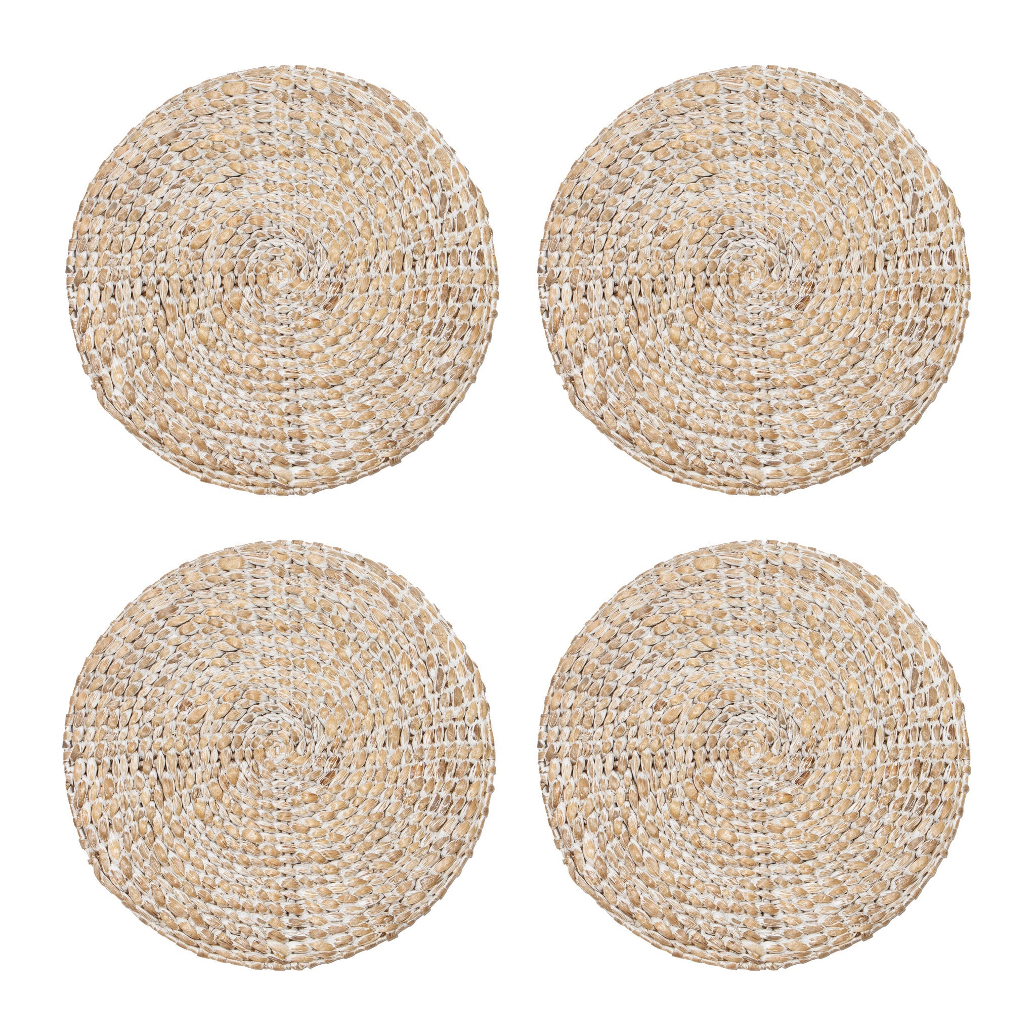 Everyday White Wash Round Placemat, Set of 4