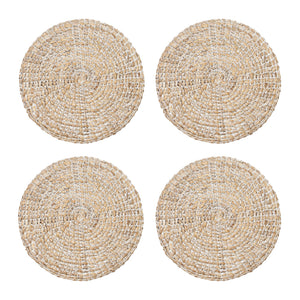 Everyday White Wash Round Placemat, Set of 4
