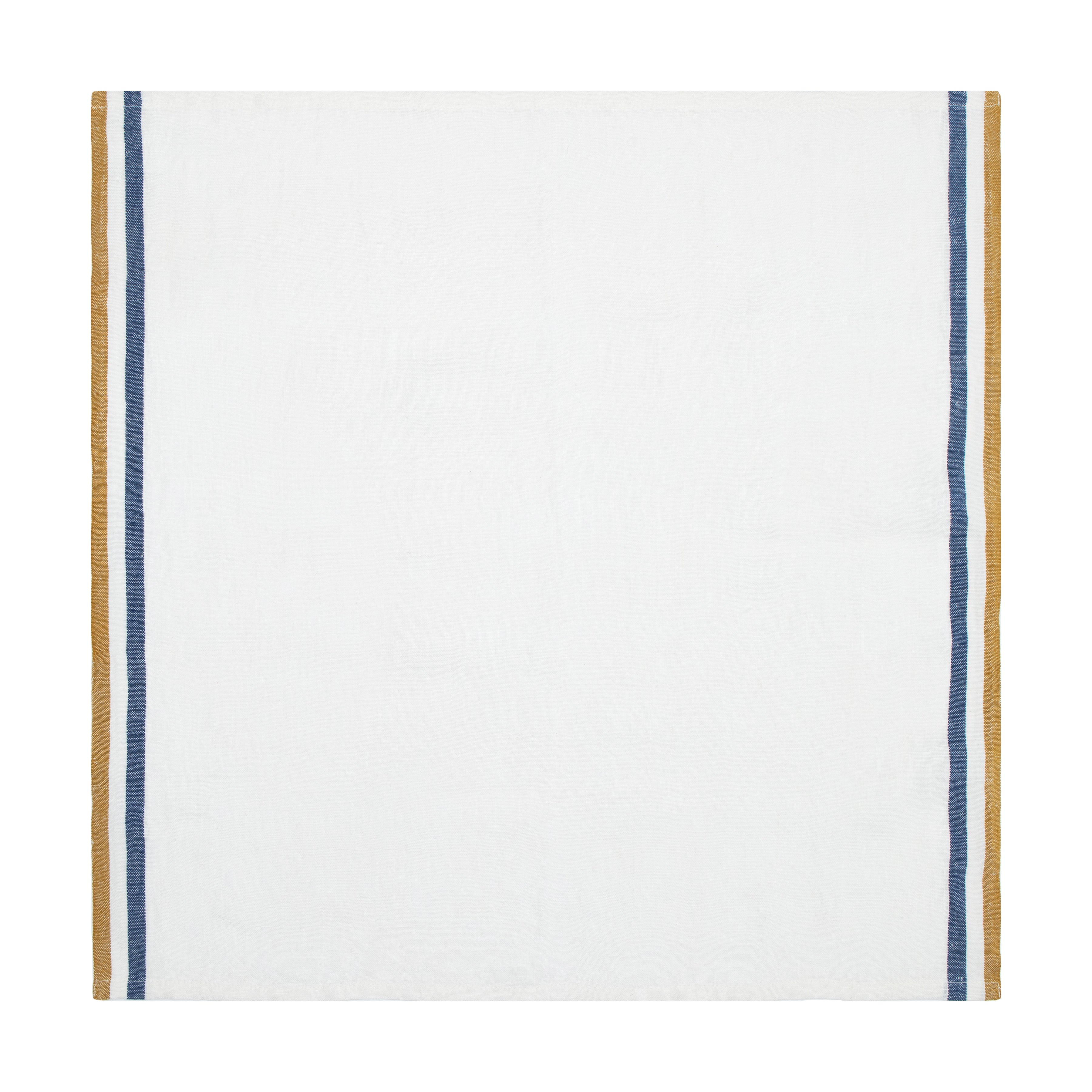 Normandy Napkins  in Mustard, White, & Blue Stripes, Set of 4