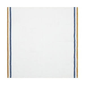 Normandy Napkins  in Mustard, White, & Blue Stripes, Set of 4