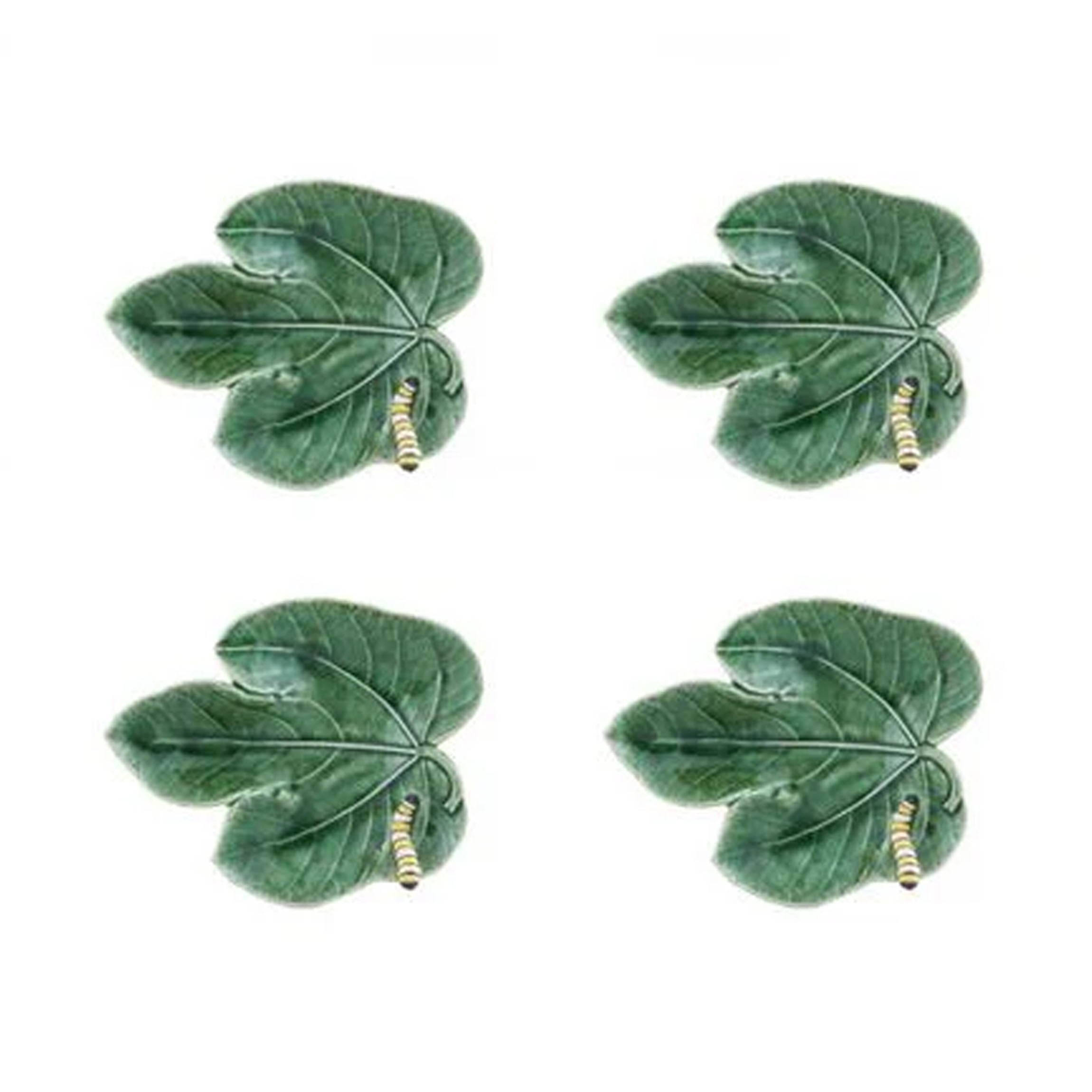 Countryside Leaves Fig Leaf with Caterpillar, Set of 4