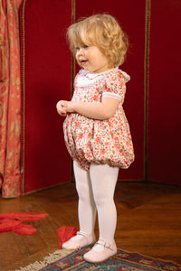 Celestine Red Floral Smocked Romper