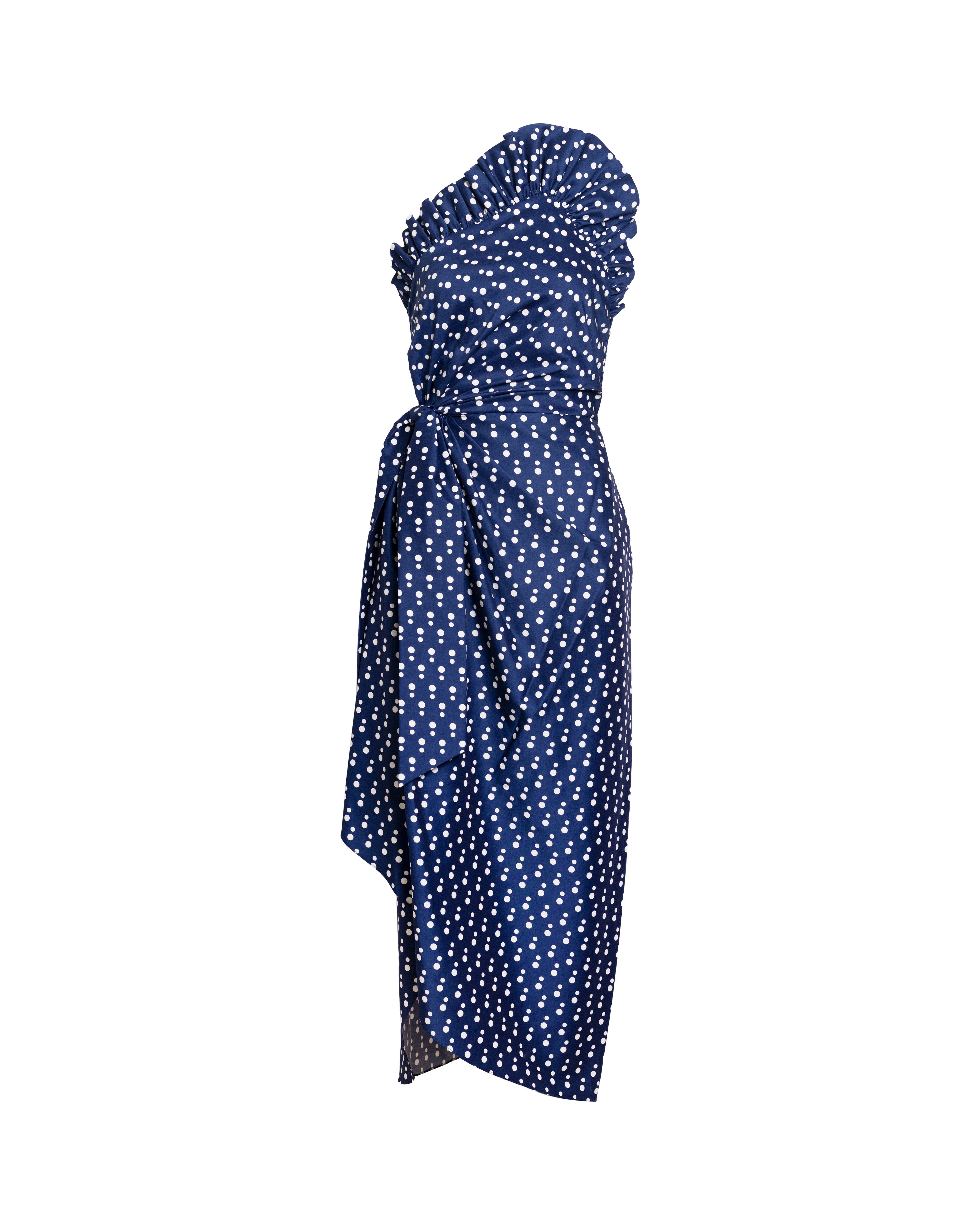 Charlotte Polka Dot Dress in Nordic Dusk/Ivory