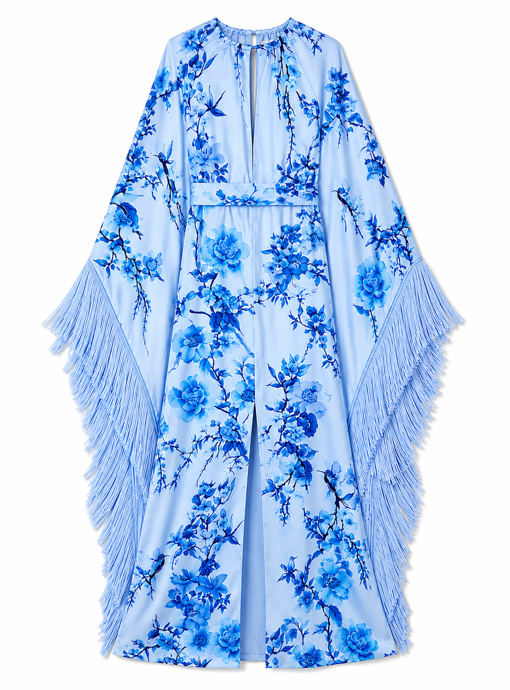 Esmeralda Crepe Maxi Dress in Cherry Blossom Blue