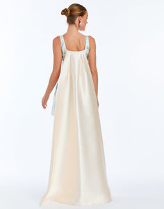 Chianti Convertible Mini Dress in Ivory & Blue