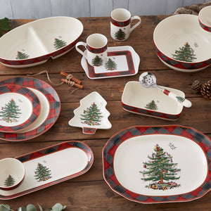 Christmas Tree Tartan Tiered Chip & Dip