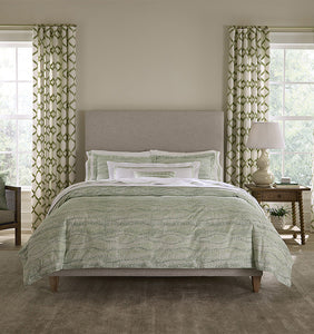 Cobblestones Flat Sheet in White & Green