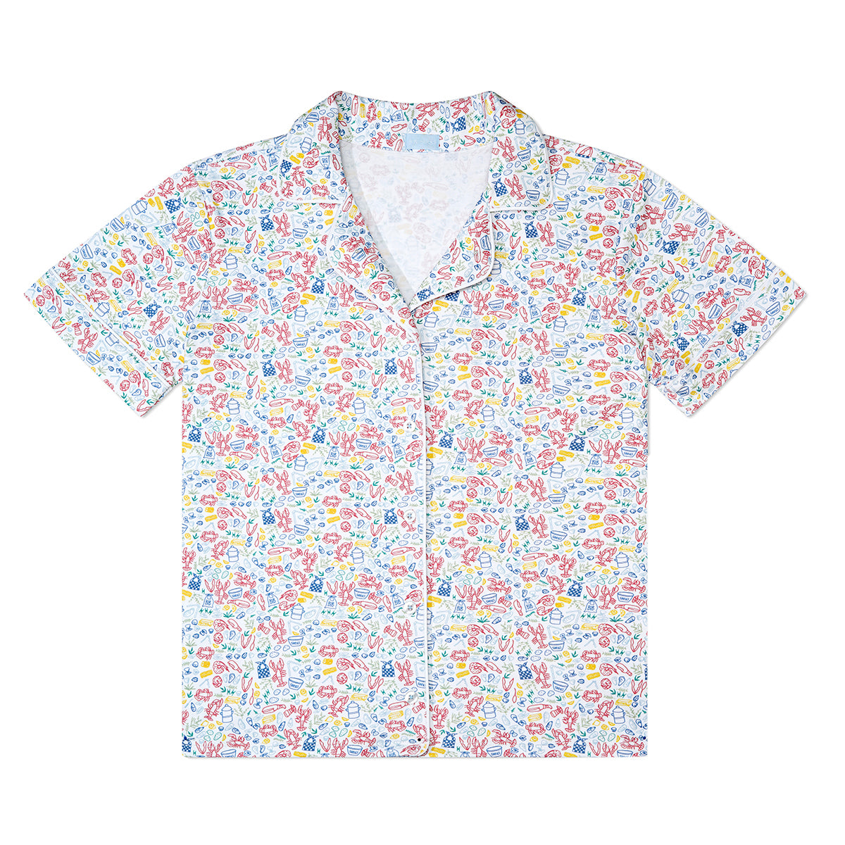 Women's Button Front Short Pajama Set in Clam Bake