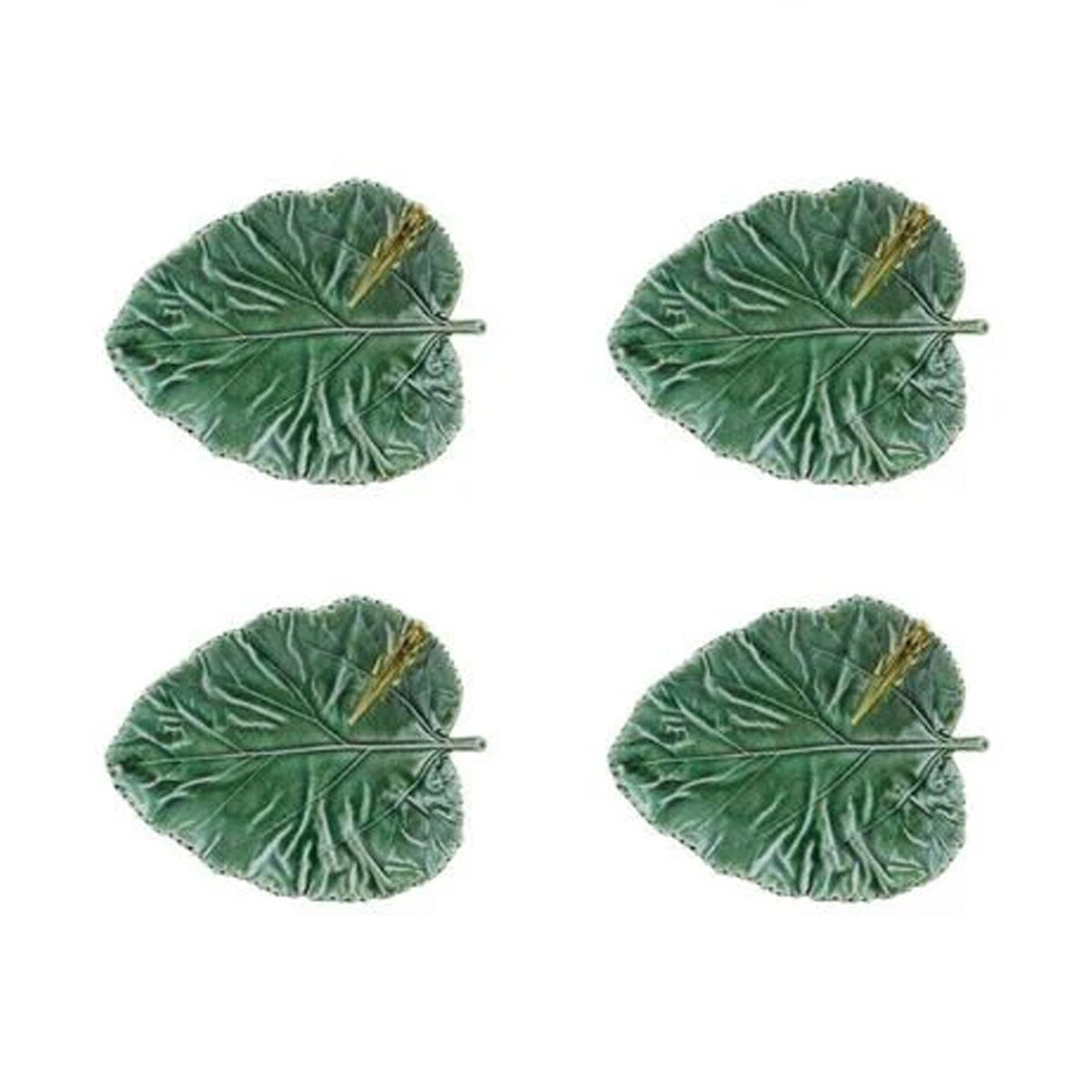 Countryside Leaves Mulberry Leaf with Grasshopper, Set of 4