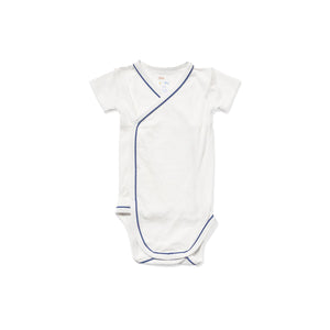 Crossbody Short Sleeve One-Piece in Navy Piping