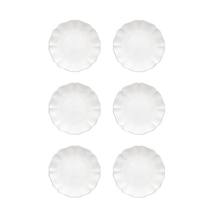 Rosa Collection Salad Plates in White, Set of 6