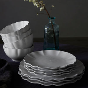 Rosa Collection Salad Plates in White, Set of 6