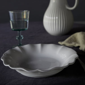 Rosa Collection Pasta Plates in White, Set of 6