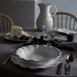 Rosa Collection Pasta Plates in White, Set of 6