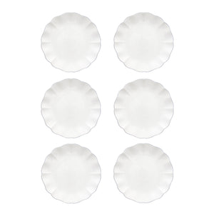 Rosa Collection Dinner Plates in White, Set of 6