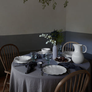 Rosa Collection Dinner Plates in White, Set of 6