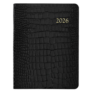 2026 Embossed Crocodile Leather Desk Diary