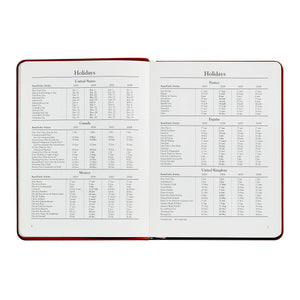 2026 Desk Diary in Wine Pebble Grain Leather
