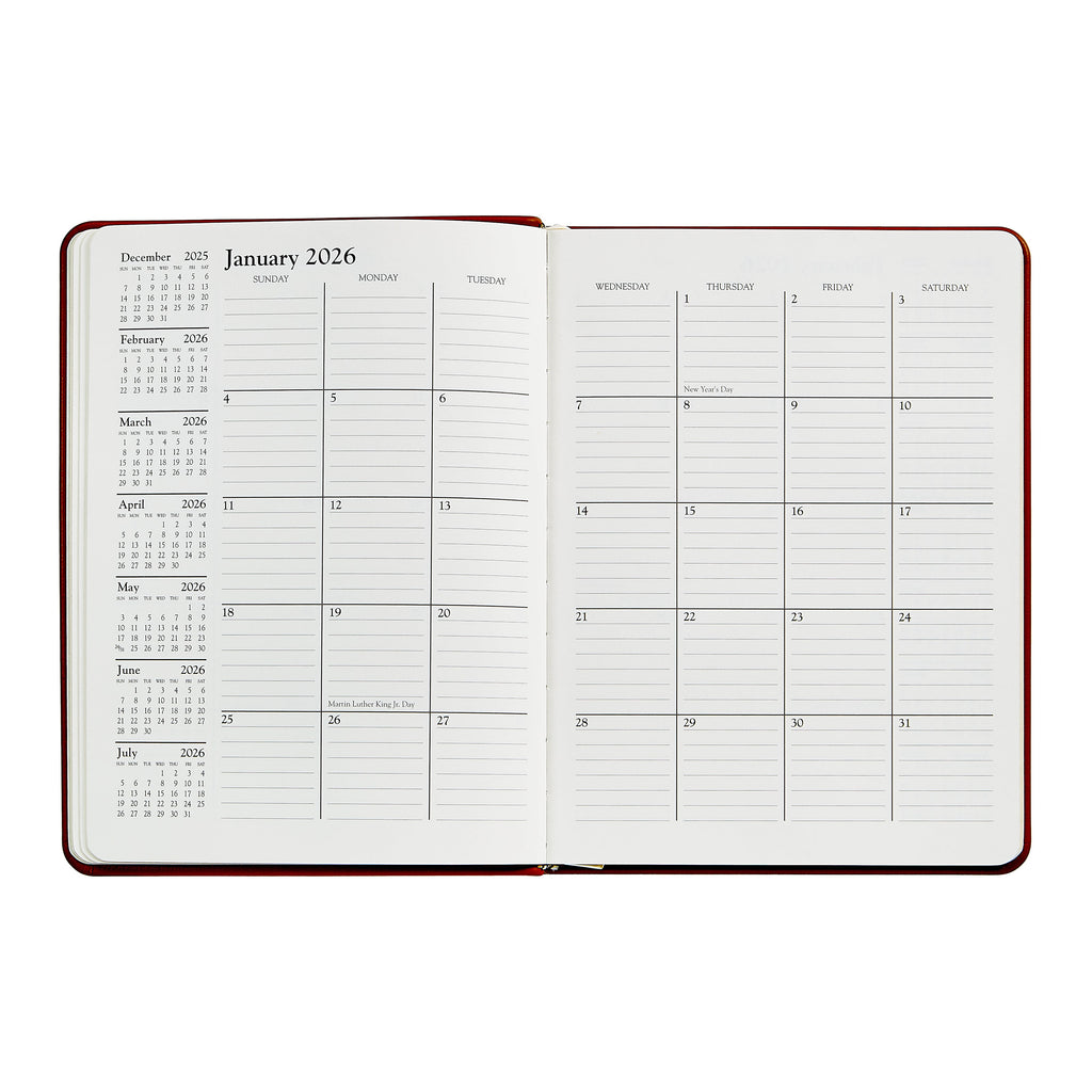 2026 Desk Diary in Beechwood Pebble Grain Leather