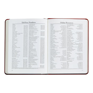 2026 Desk Diary in Bordeaux Leather