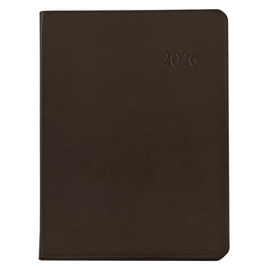 2026 Desk Diary in Brown Leather