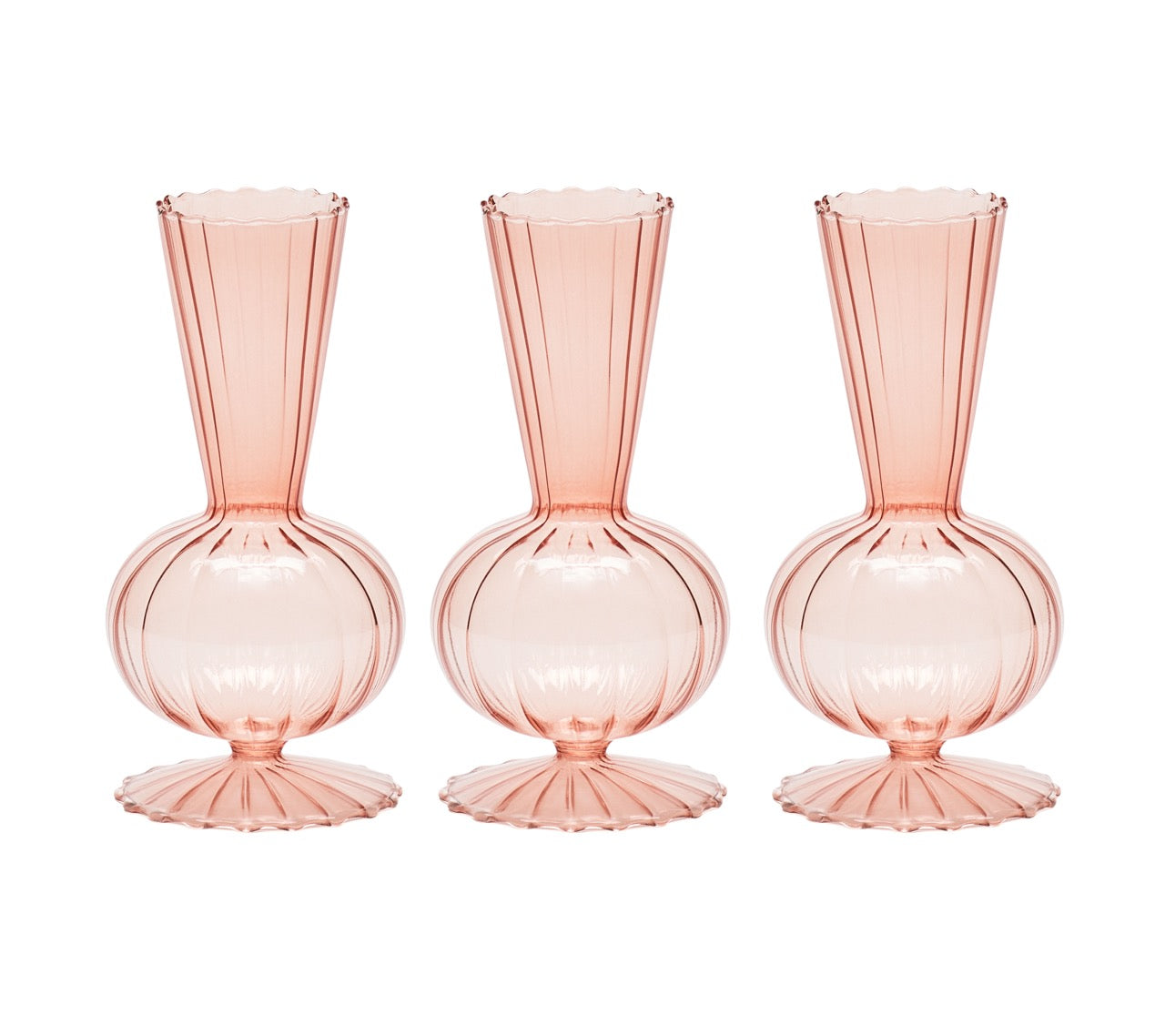 Tess Bud Vase in Blush, Set of 3