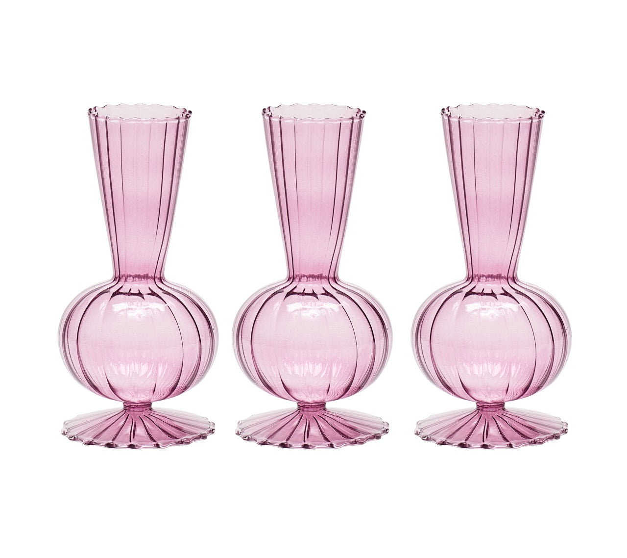 Tess Bud Vase in Lavender, Set of 3