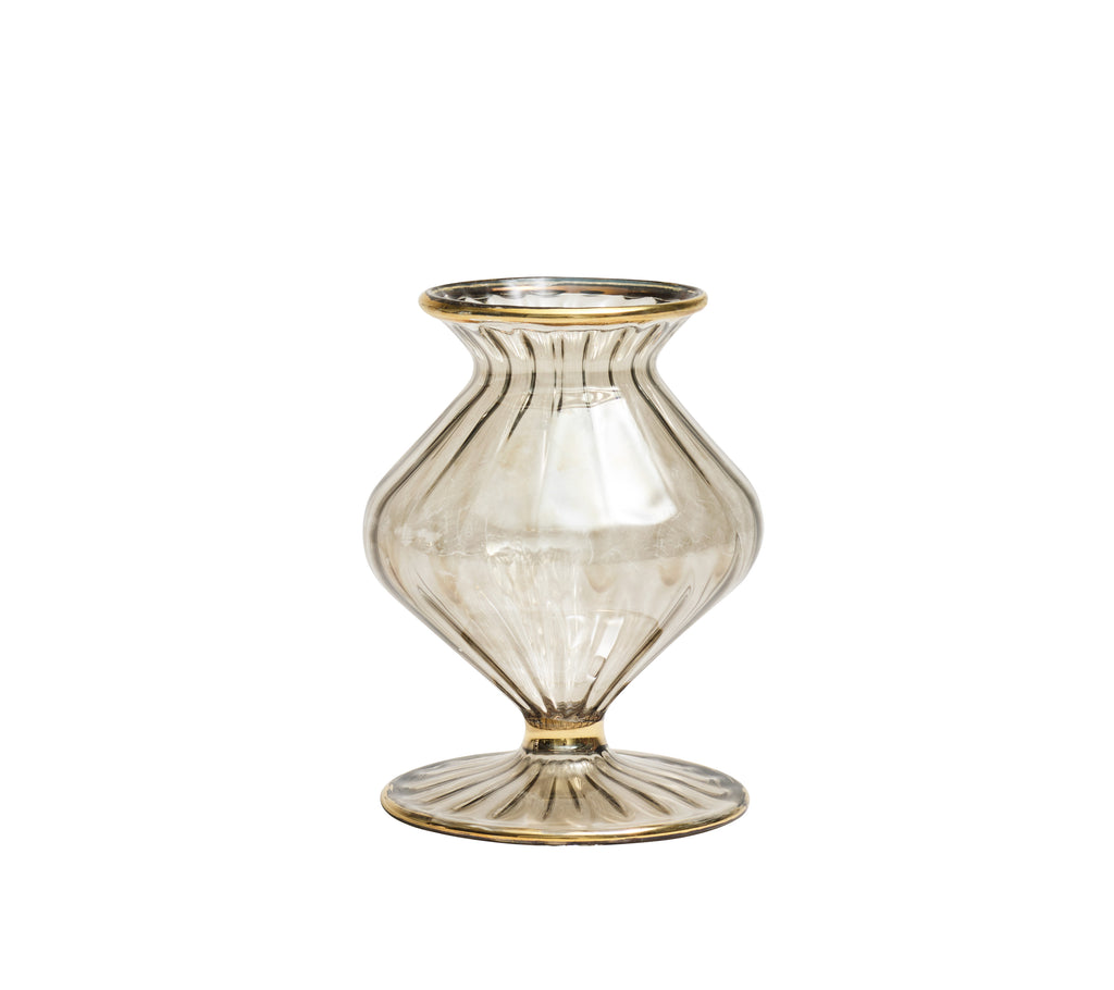 Scallop Bud Vase in Smoke