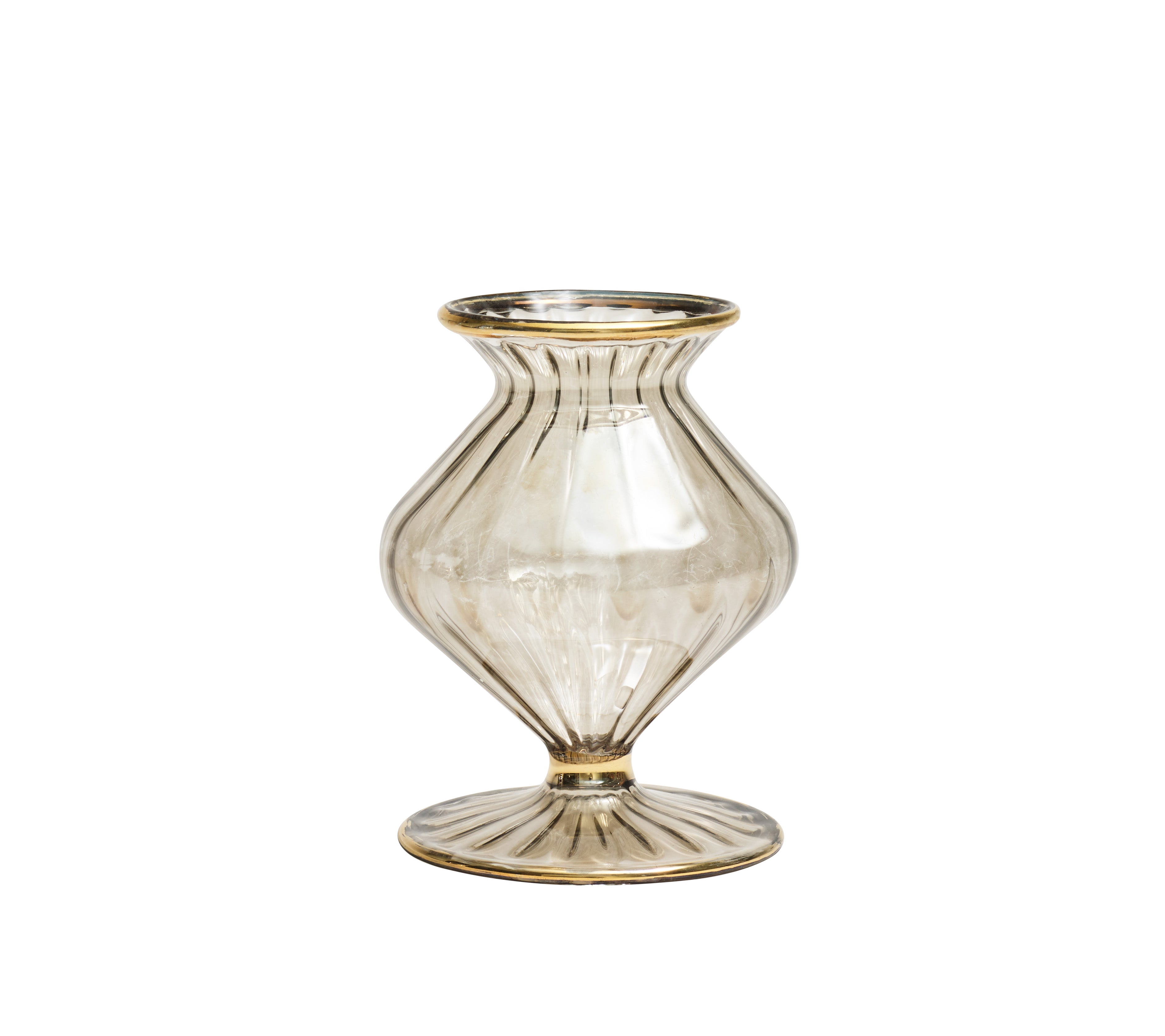 Scallop Bud Vase in Smoke